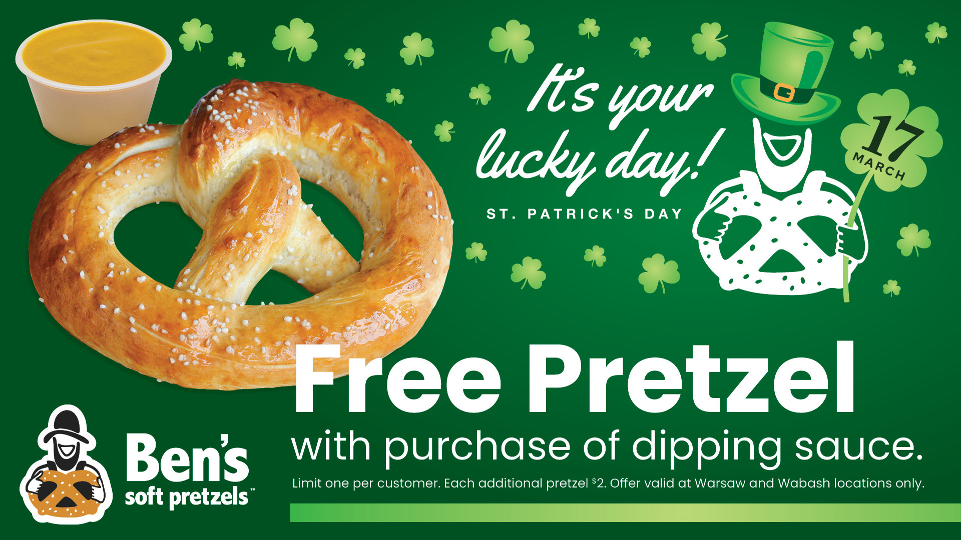 Ben's Soft Pretzels Menu