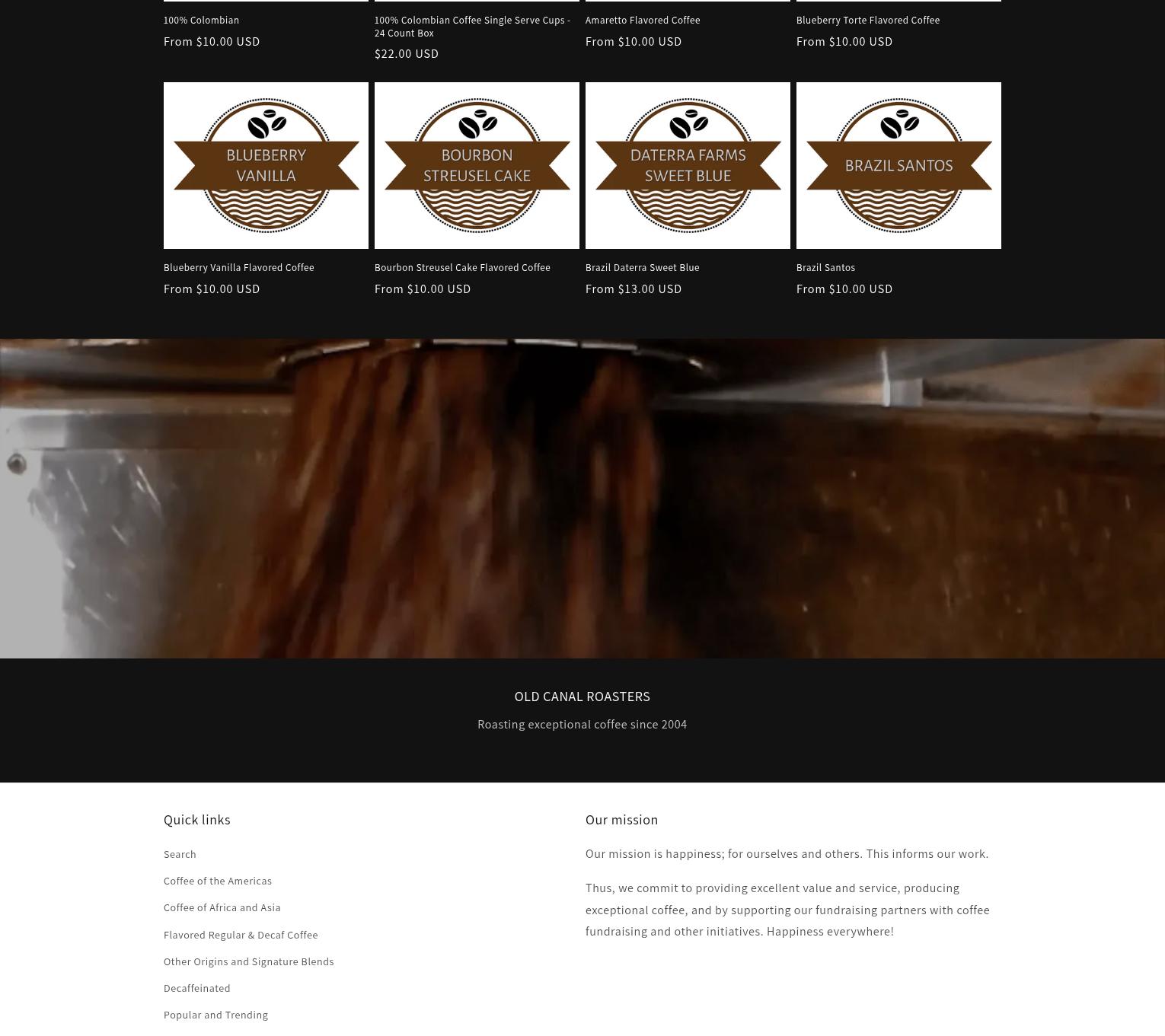 Old Canal Roasters Menu