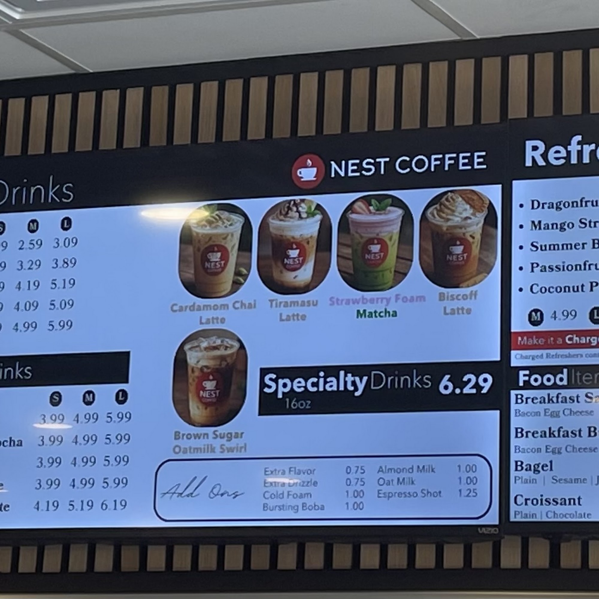 Nest Coffee Menu