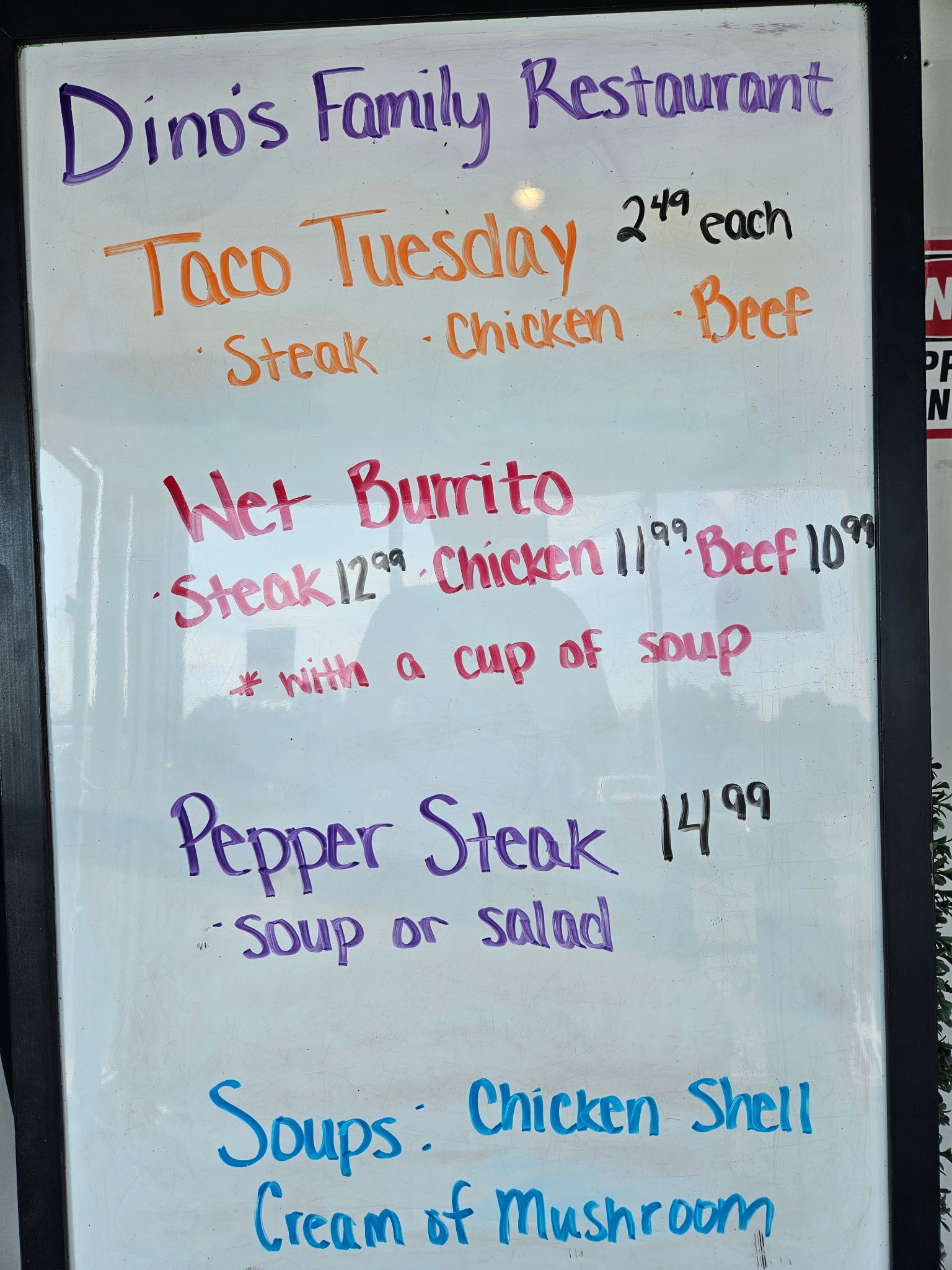 Dino's Family Restaurant Menu