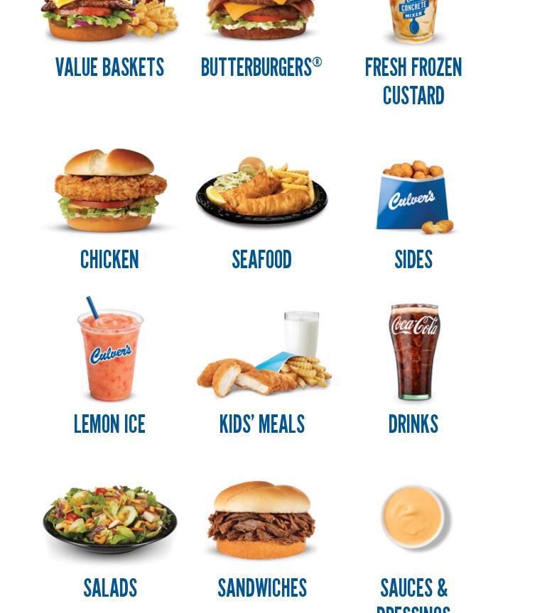 Culver’s Menu