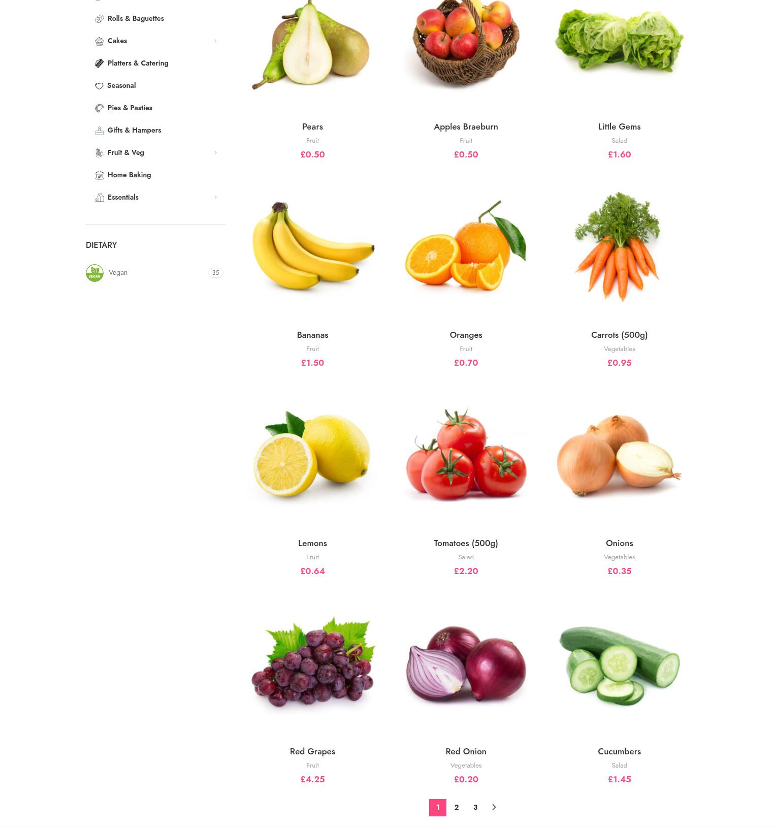 Graces Bakery Shanklin Menu