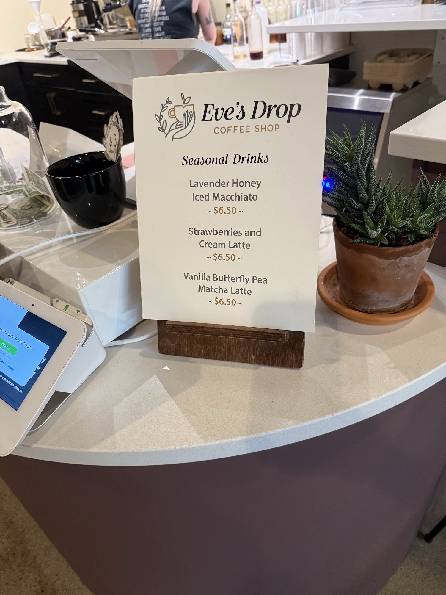 Eve's Drop Coffee Shop Menu