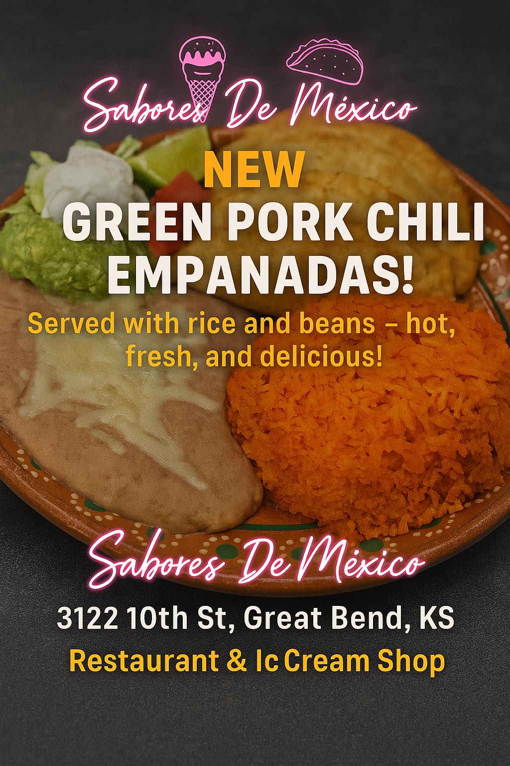 Sabores De Mexico Restaurant & Ice Cream Shop Menu