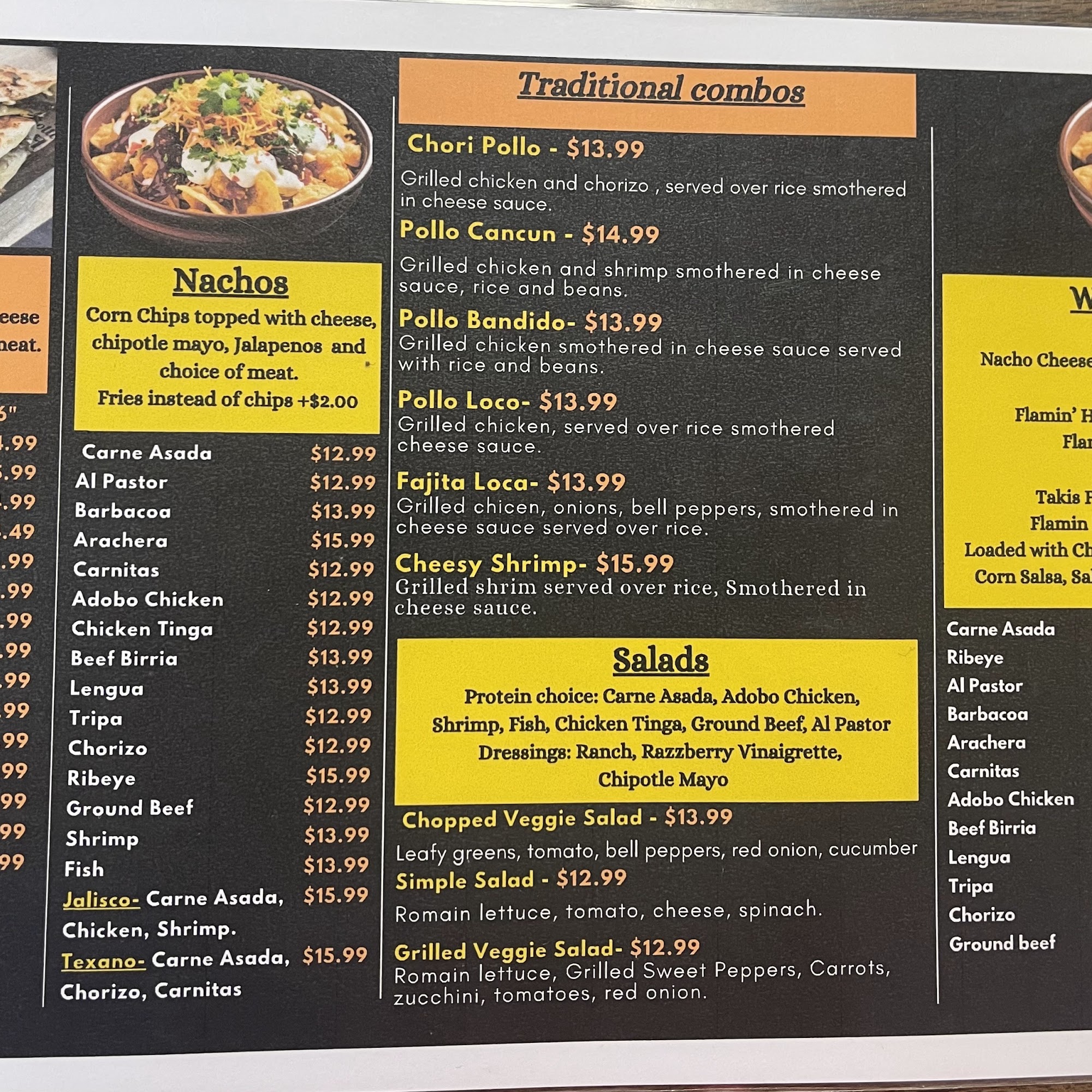 Baja Burrito Fresh Mex Menu