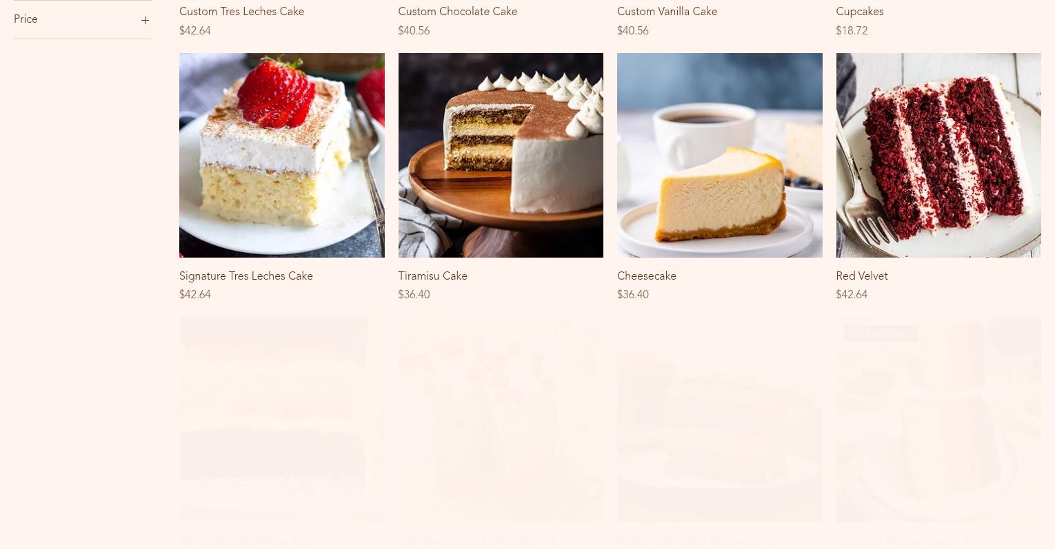 Delicias Bakery Menu