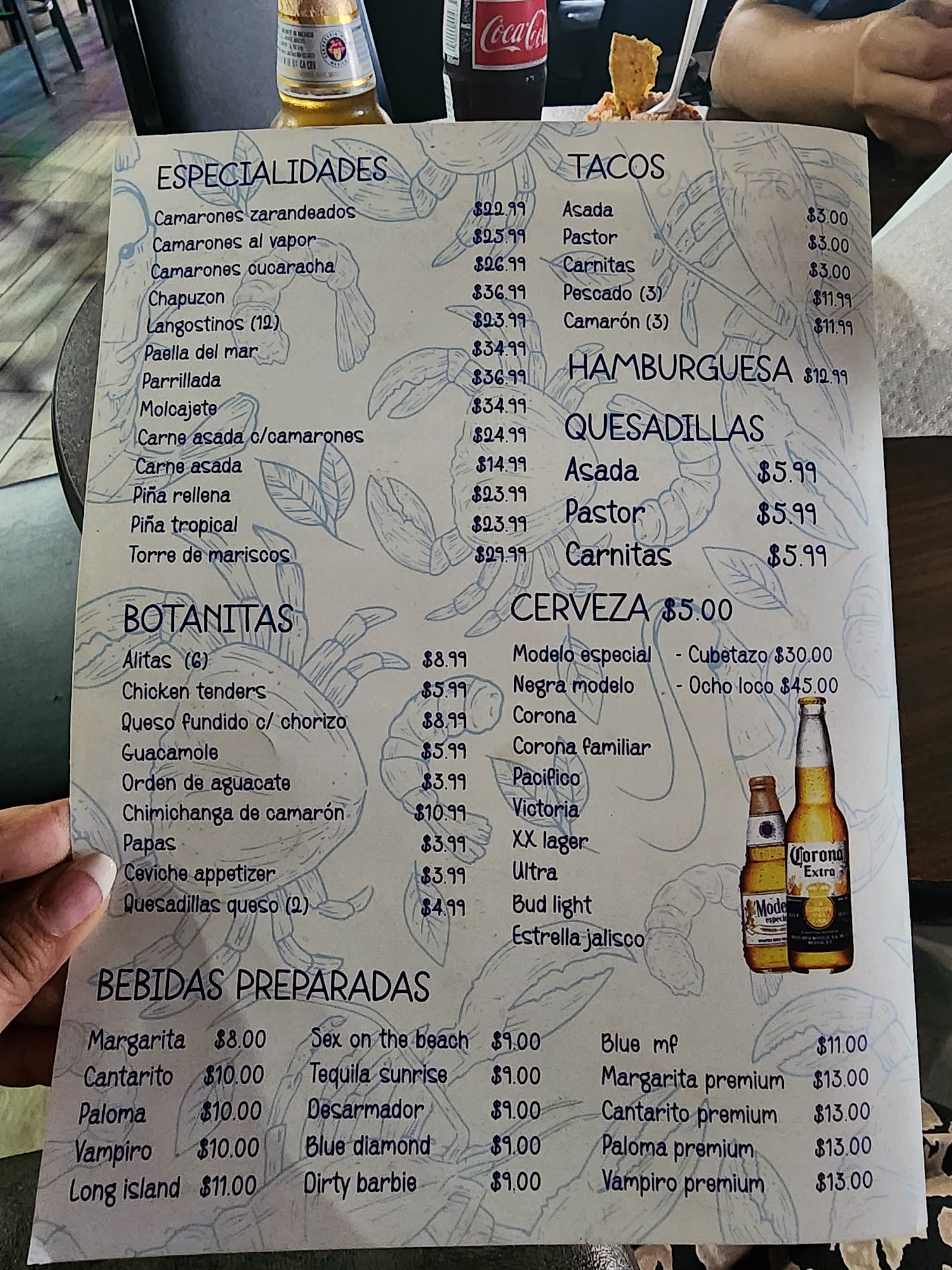 Las islas VIP SPORT BAR Menu