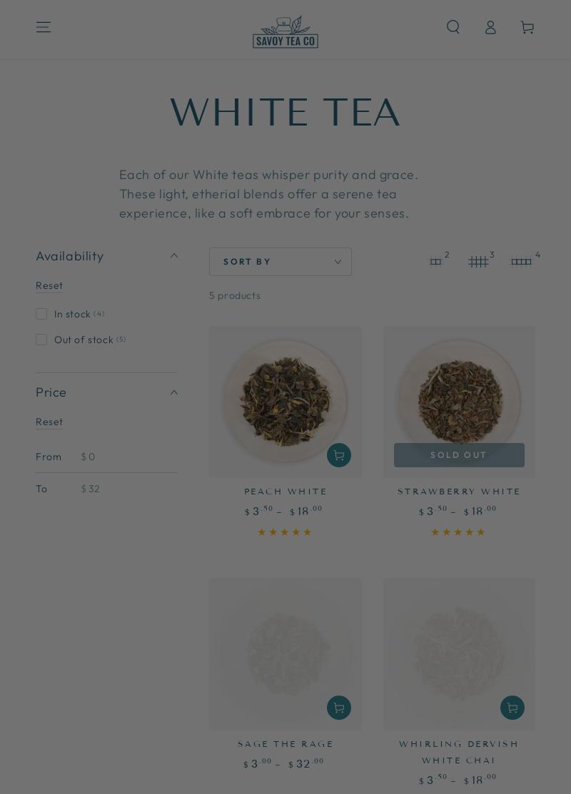 Savoy Tea Co Menu