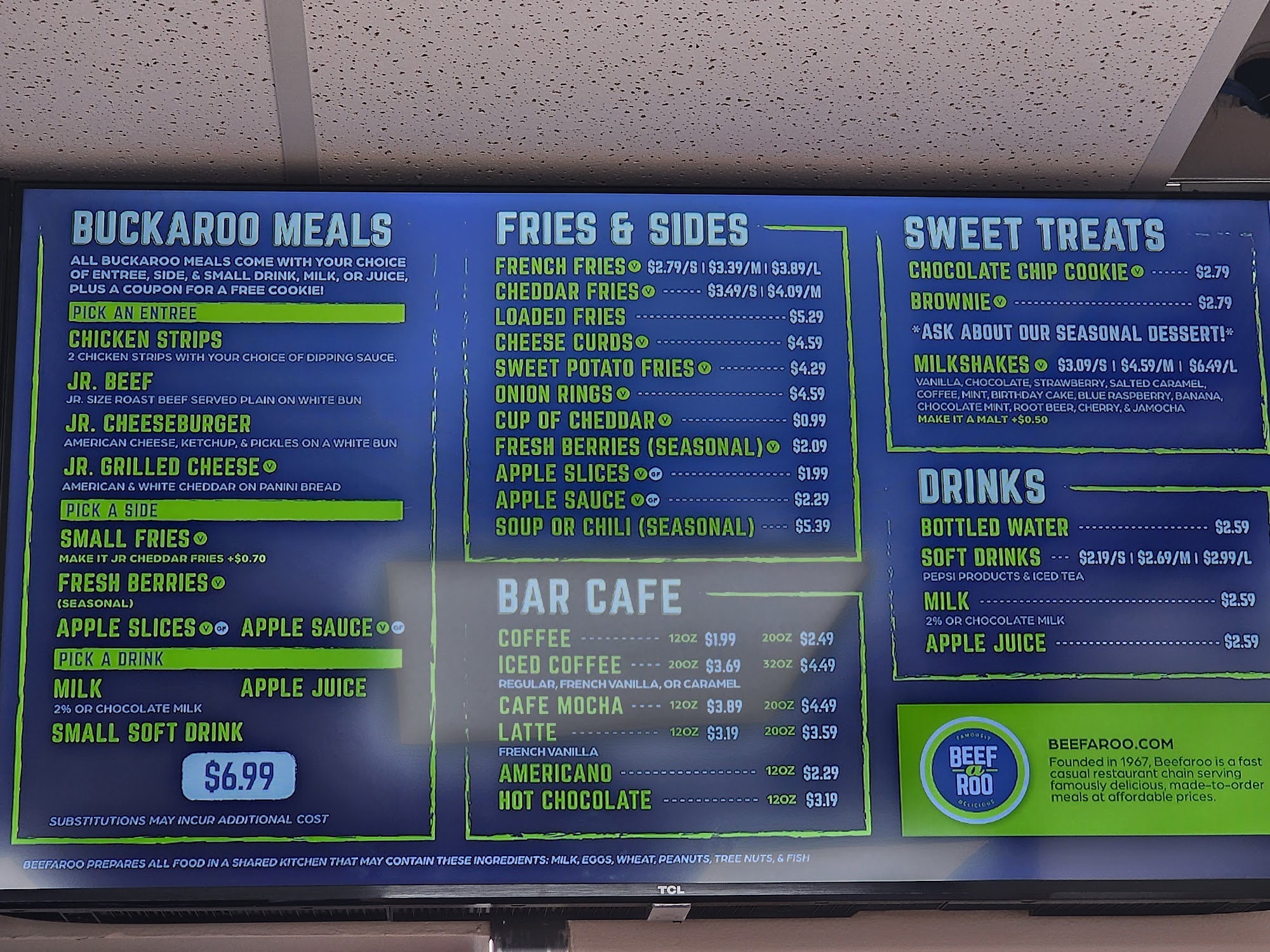 Beef-A-Roo Menu
