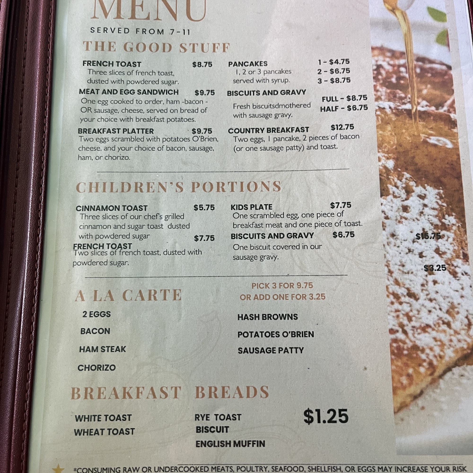 Sweet Sassy Molassy Menu