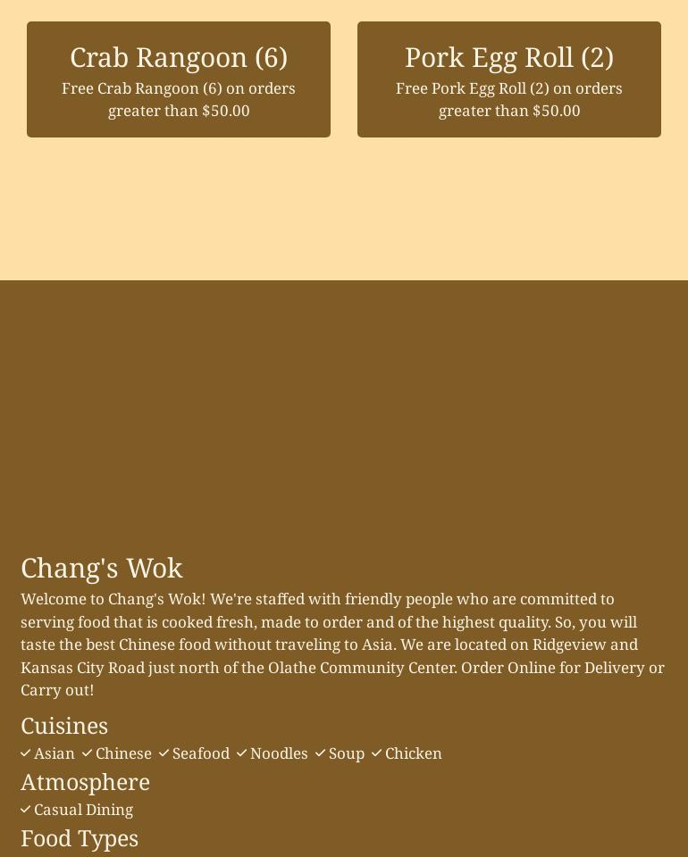 Chang's Wok Menu