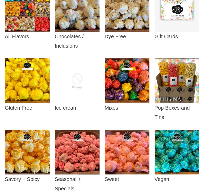 Popculture Gourmet Popcorn & Ice Cream - OP Menu