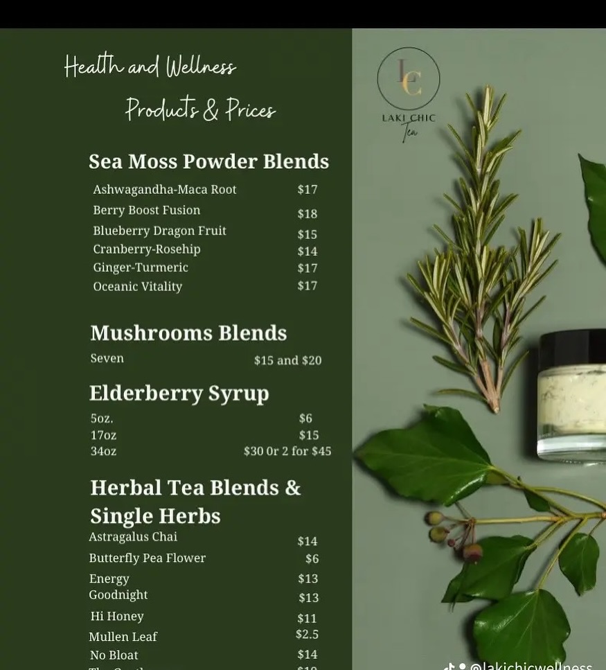 Laki Chic Tea Menu
