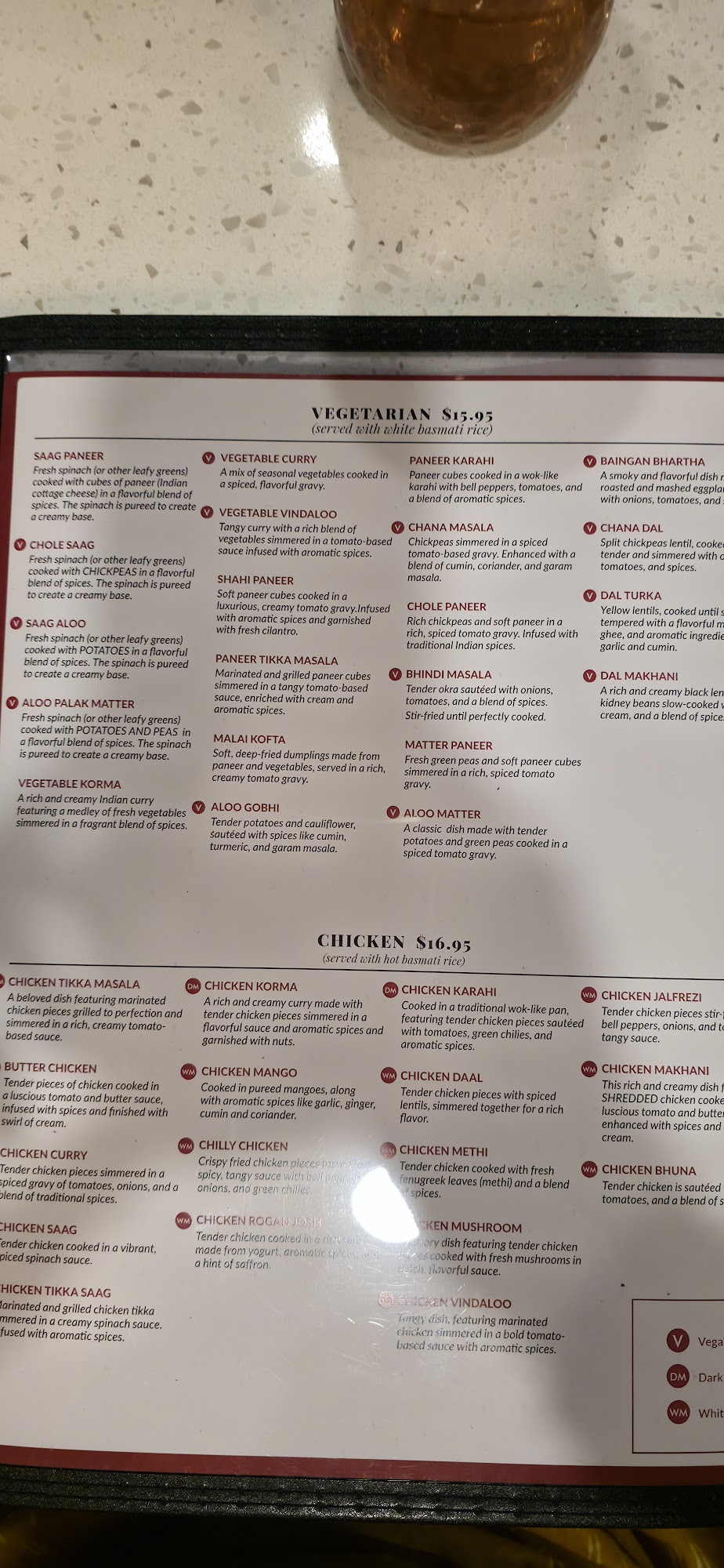 Spice of Bombay Menu