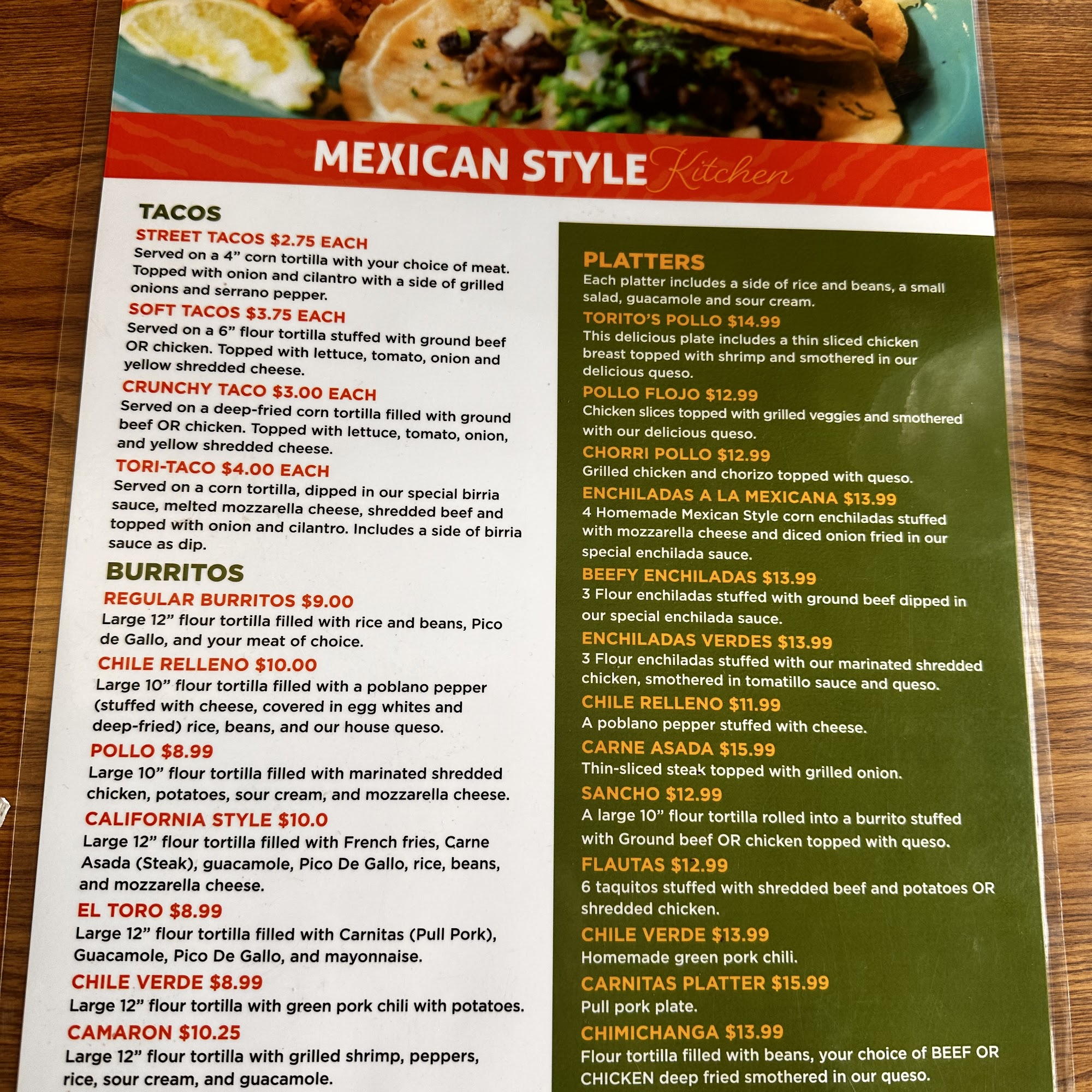 Farmer's & Ranchers Cafe Menu