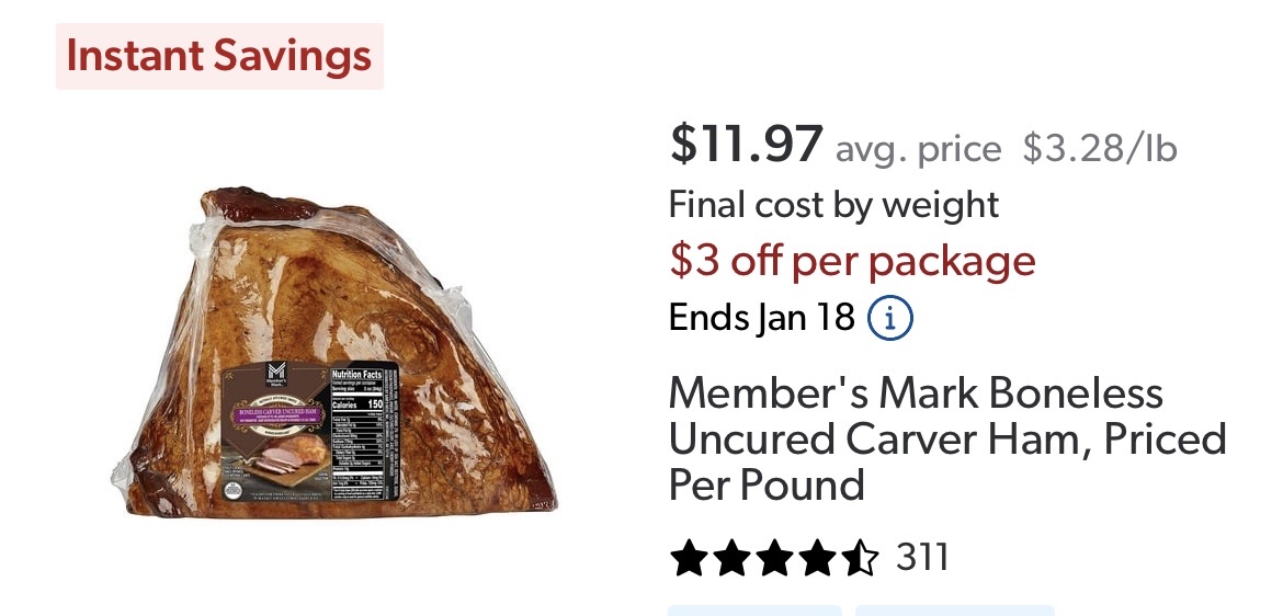Sam's Club Cafe Menu