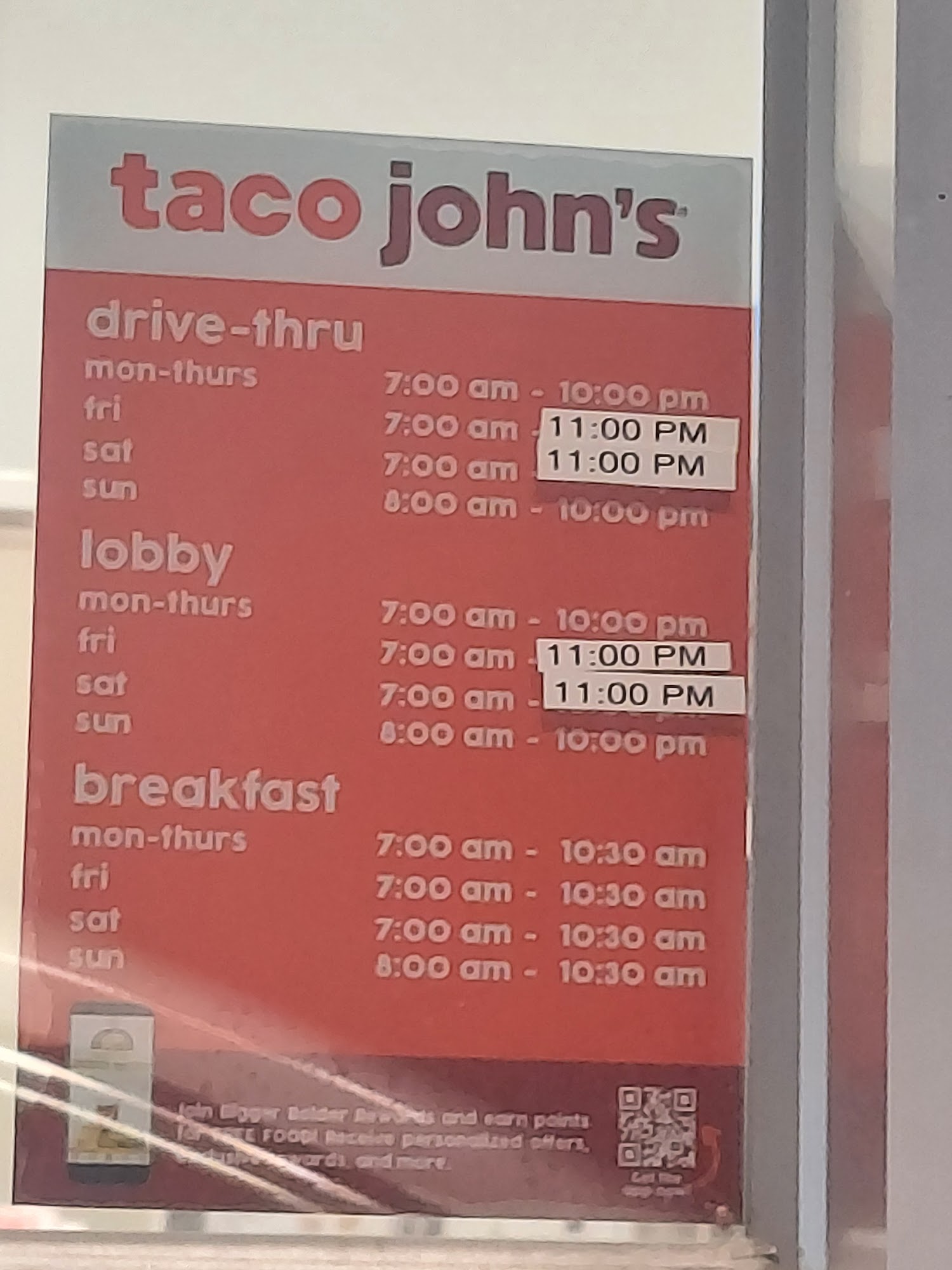 Taco John's Menu