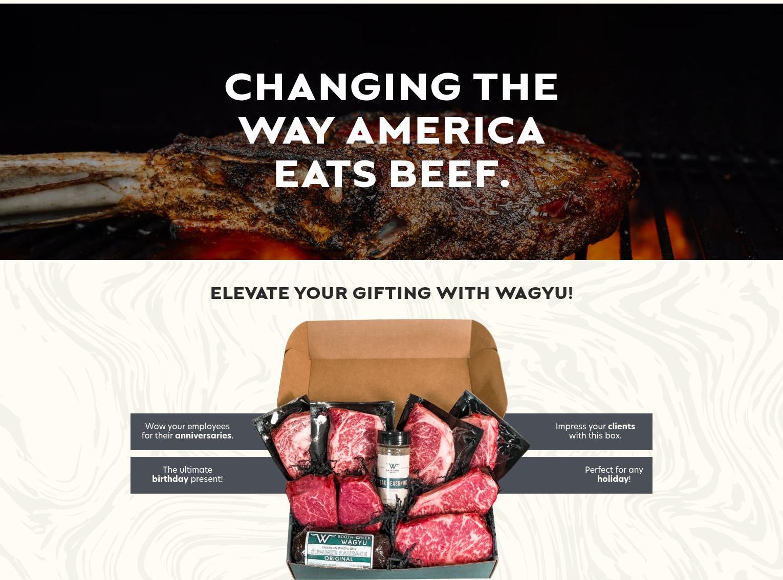 Booth Creek Wagyu & Seafood Shop Menu