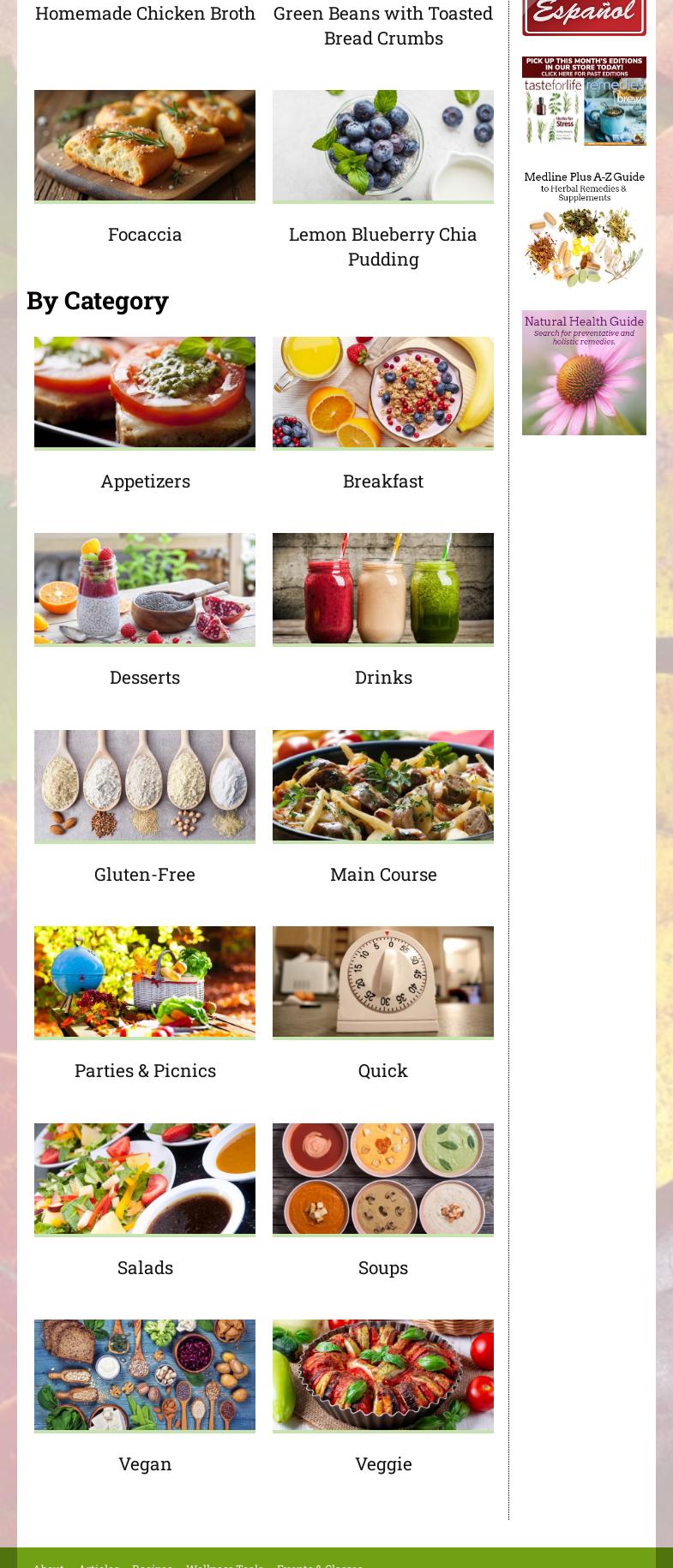 Natural of Course Menu