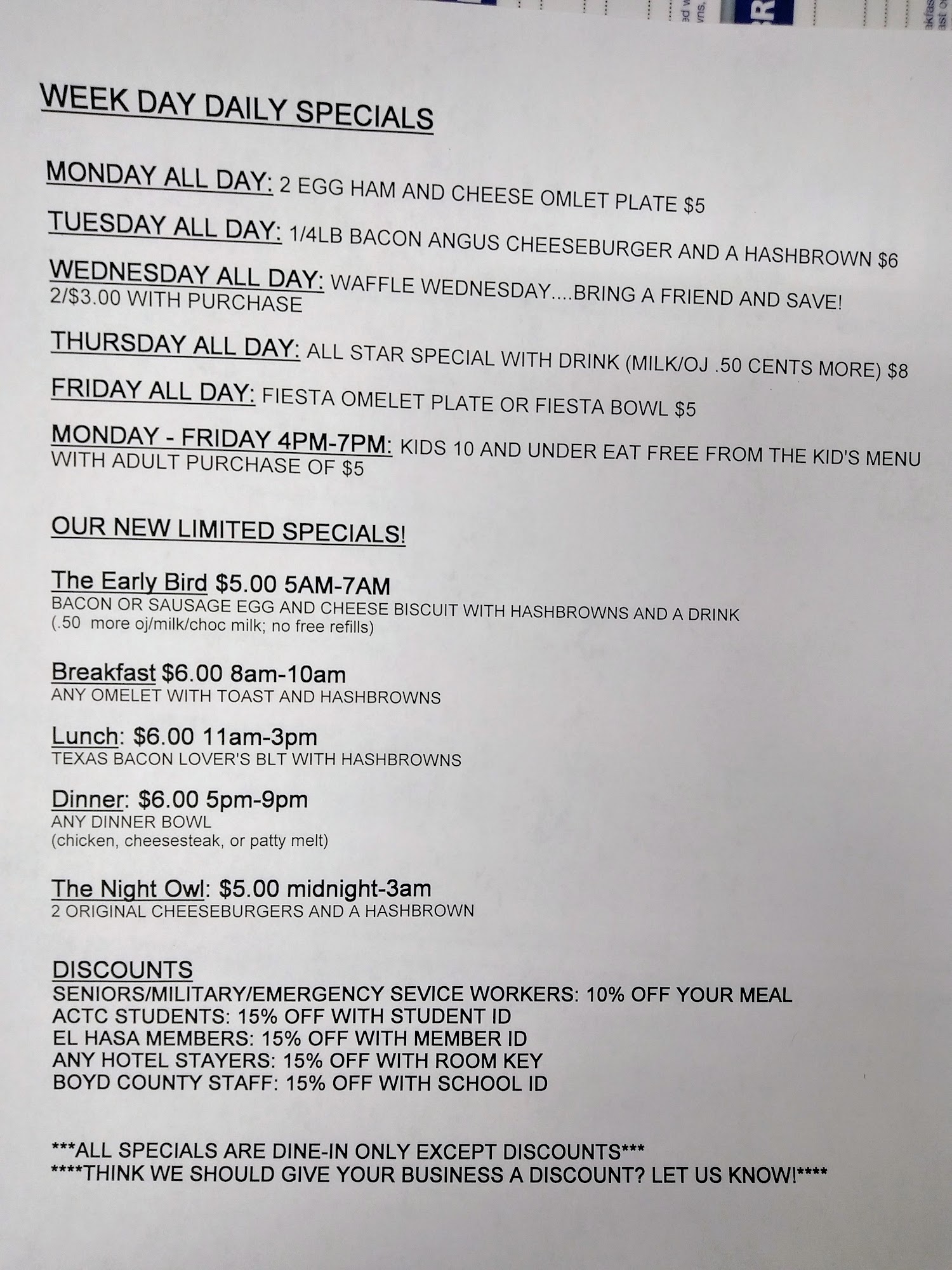 Waffle House Menu