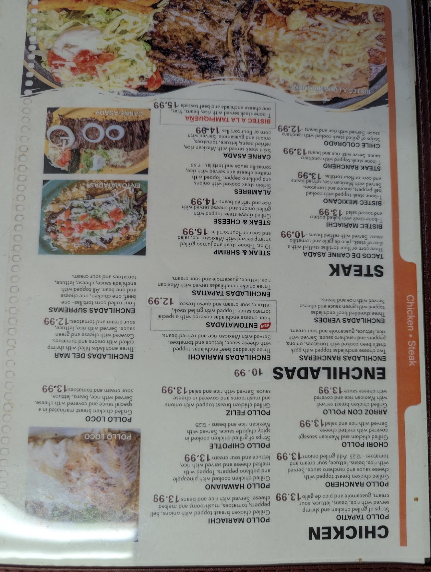 Mariachi mexican restaurant Menu