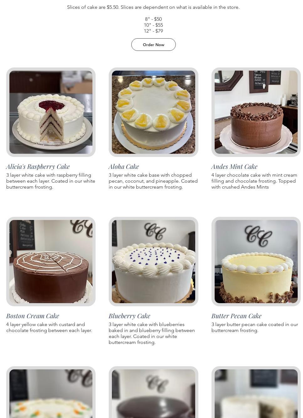 Cocomo Confections Menu