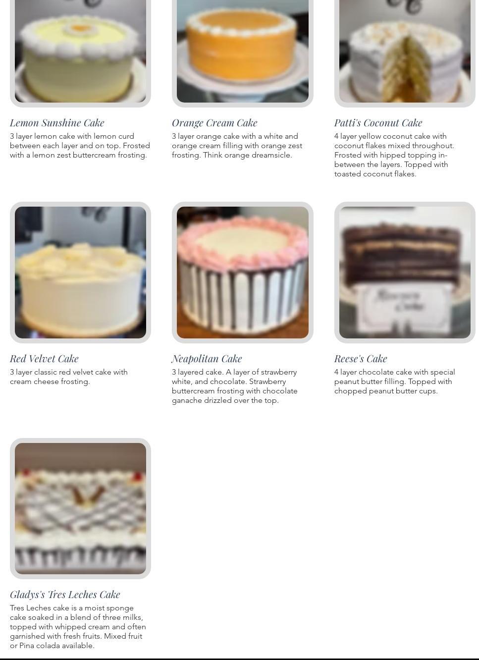 Cocomo Confections Menu