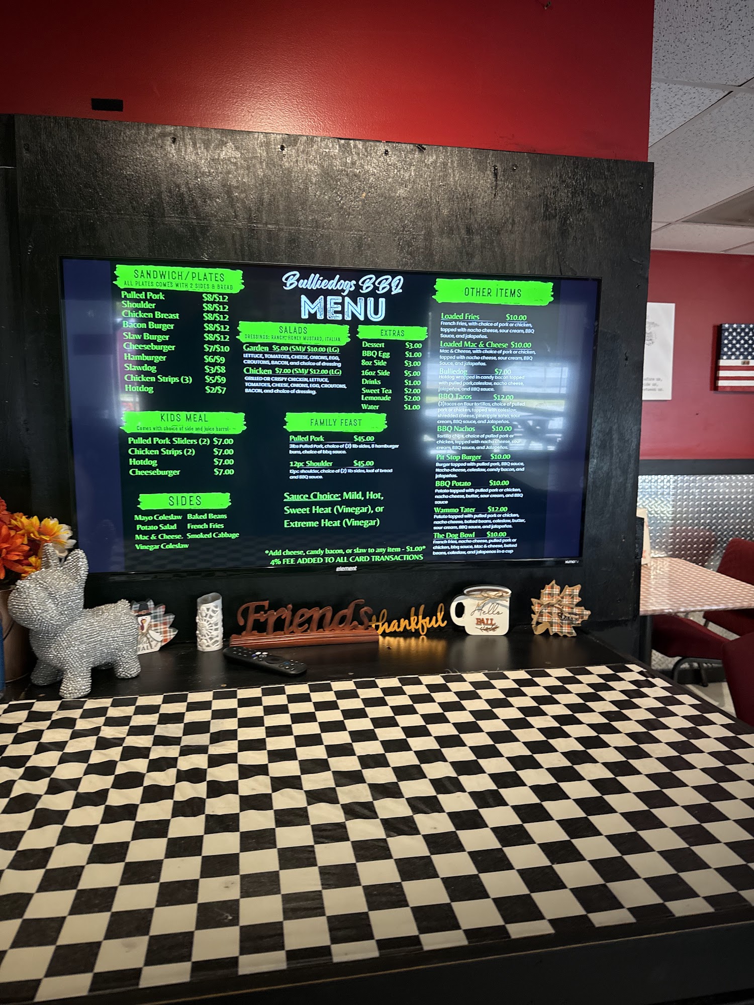 Bulliedogs BBQ Menu