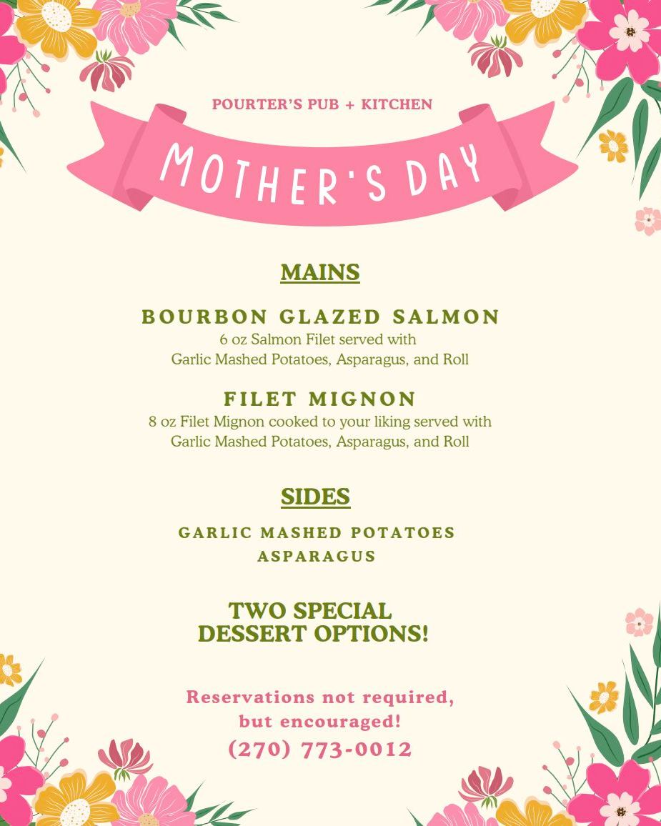 POURter's Pub & Kitchen Menu