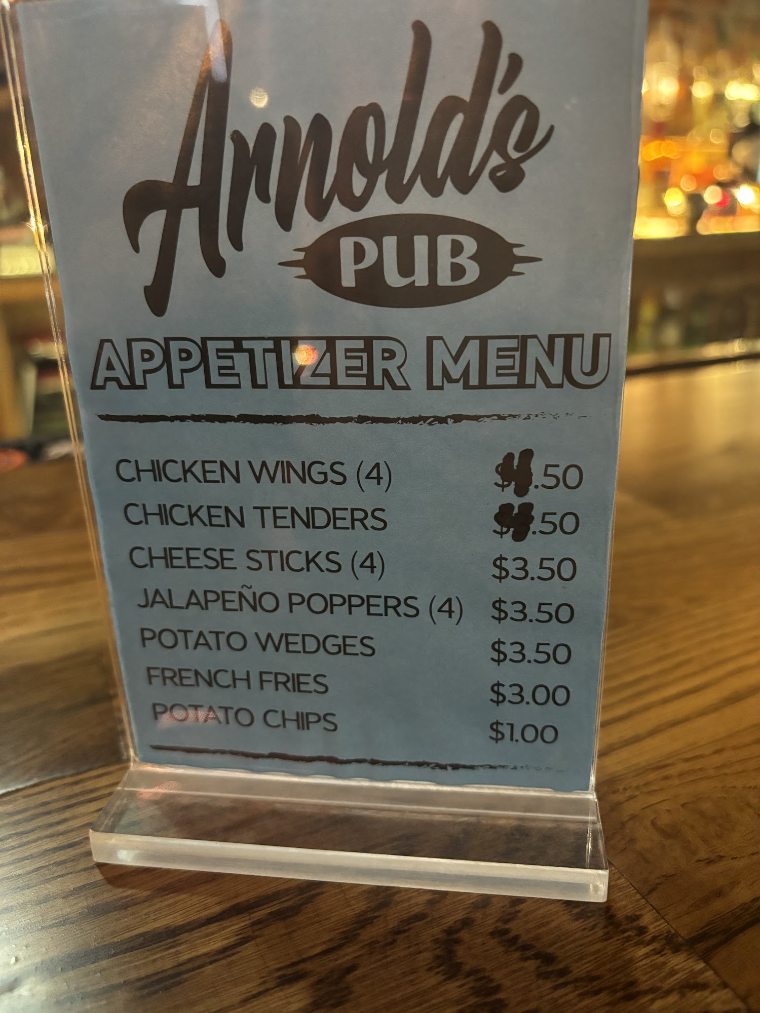 Arnold's Pub Menu
