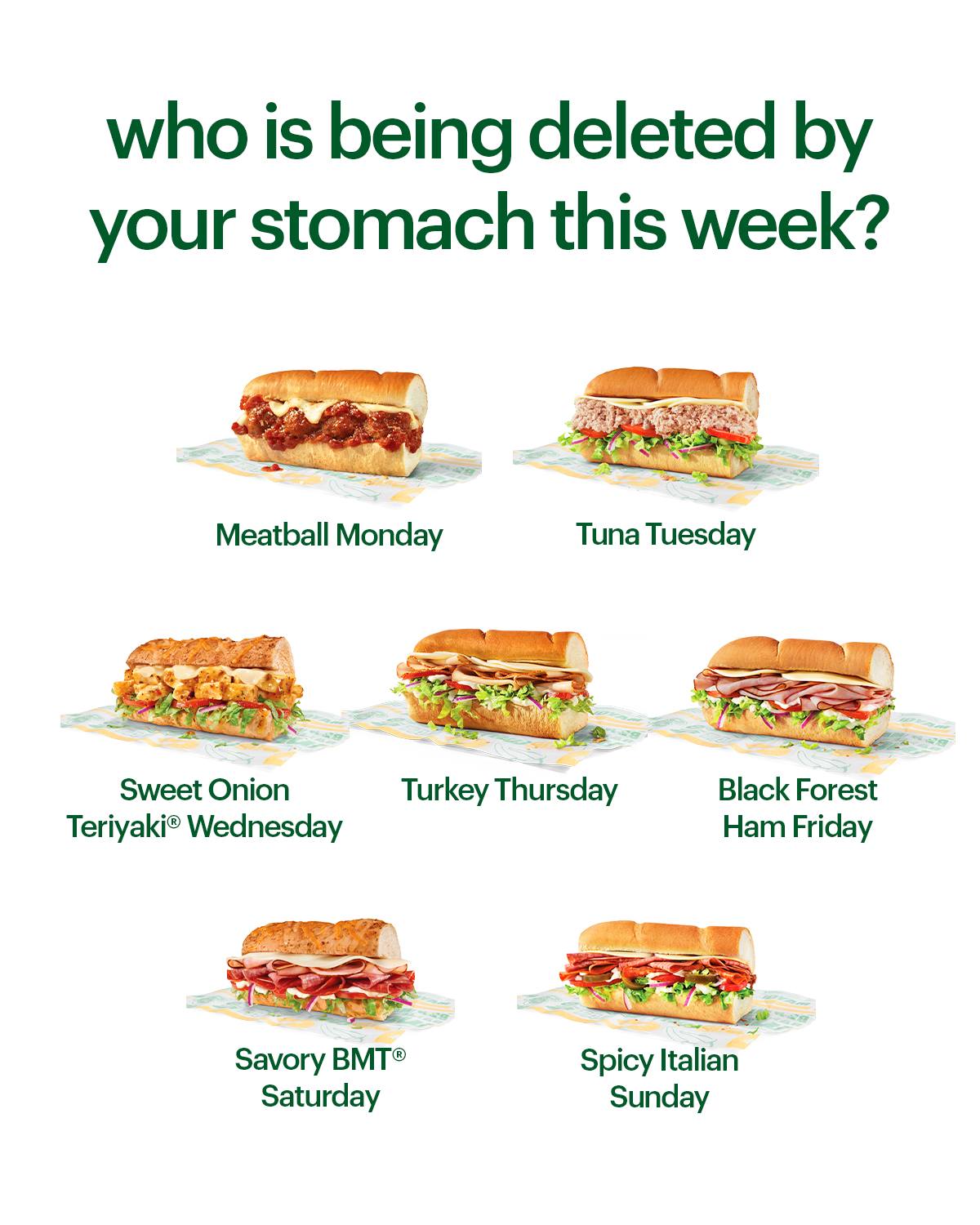 Subway Menu