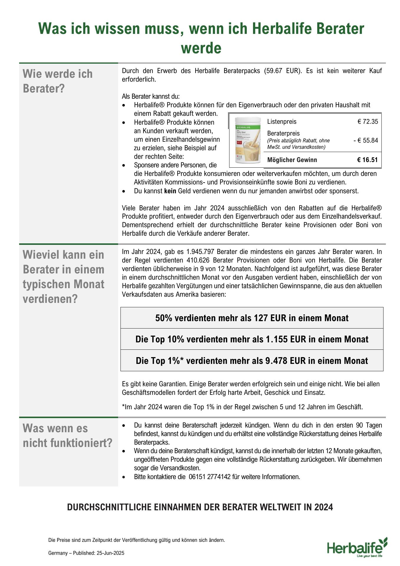 HERBALIFE quality and nutrition Menu