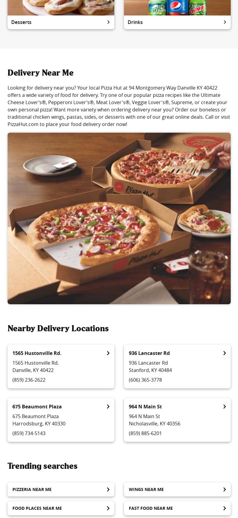 Pizza Hut Menu