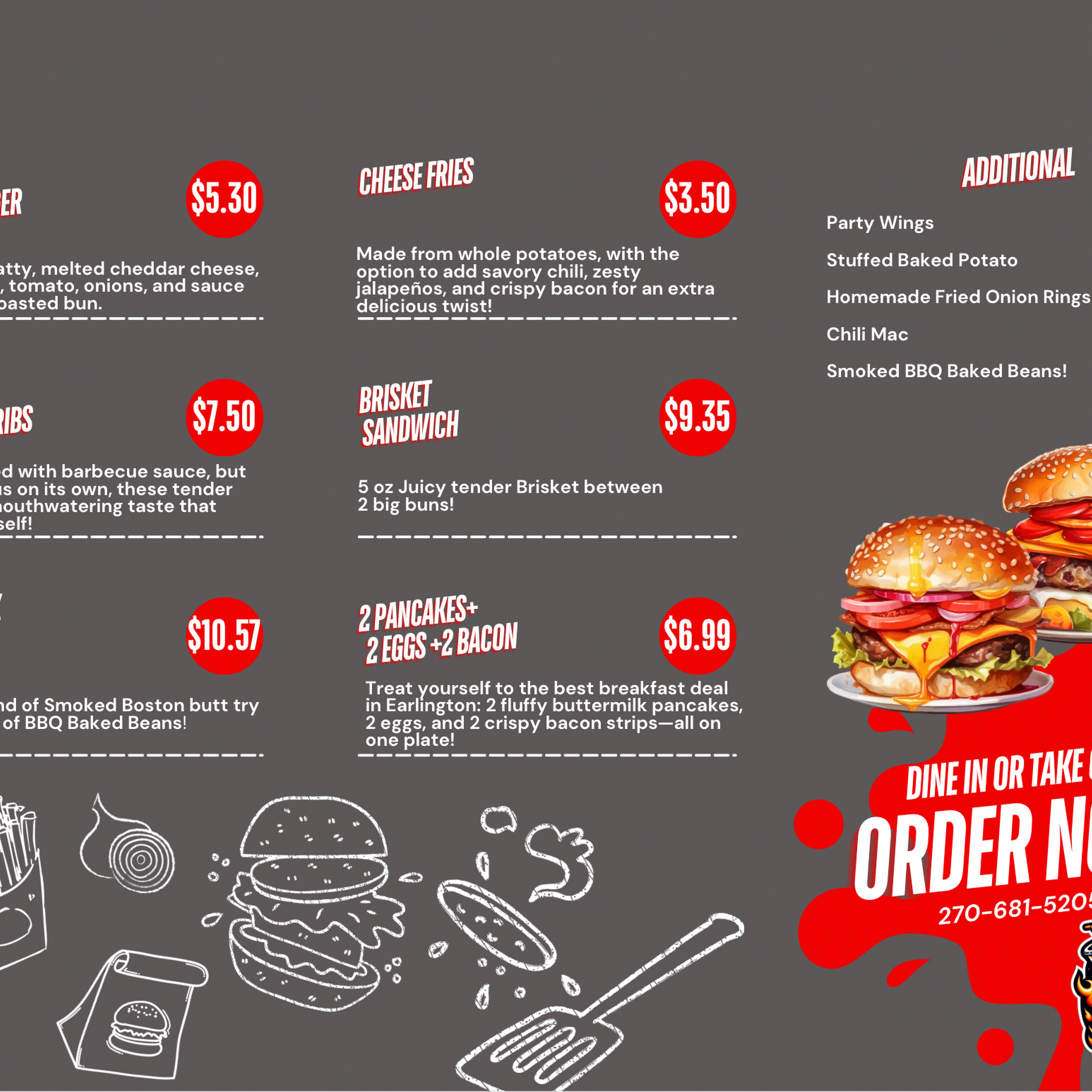 Hollers Menu