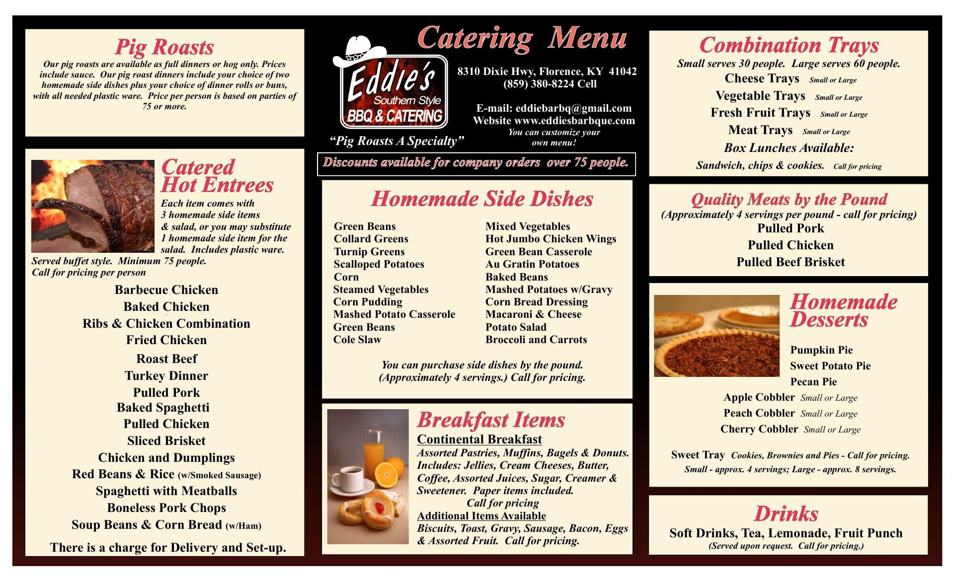 Eddie's Southern Style BBQ & Catering Menu