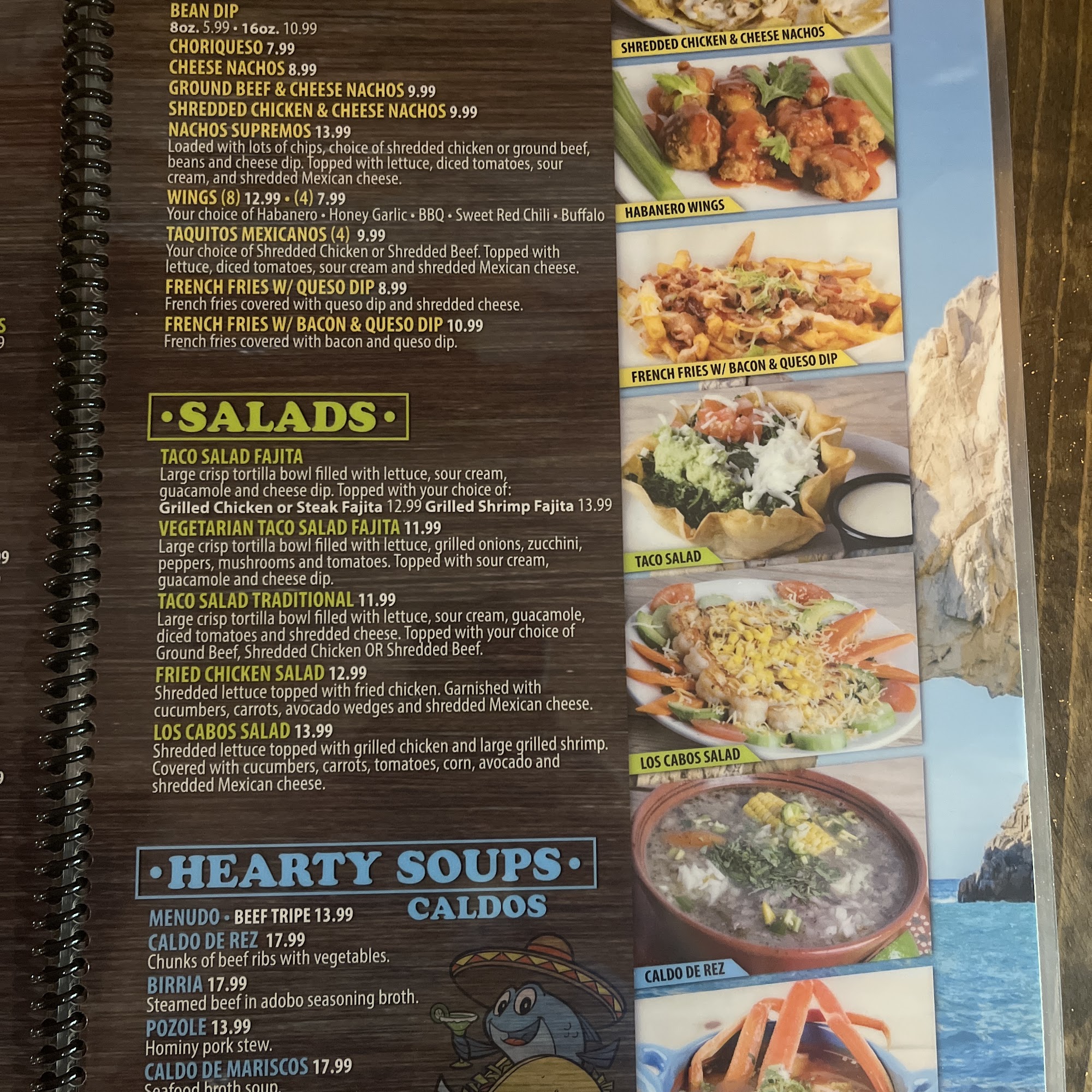 Los Cabos bar and grill Menu