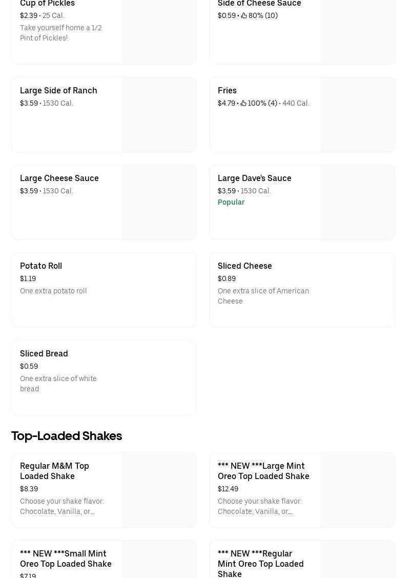 Dave’s Hot Chicken Menu