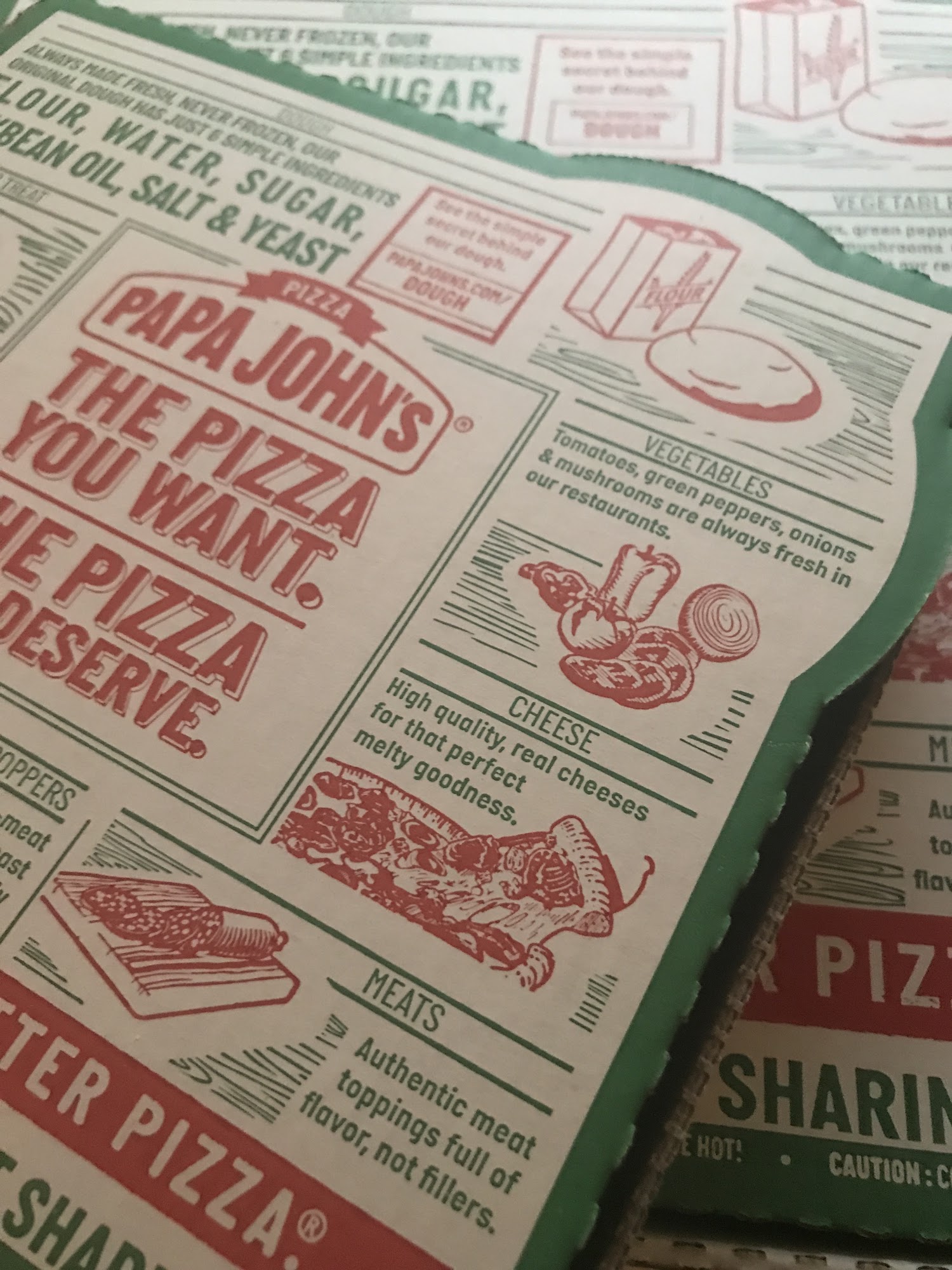 Papa Johns Pizza Menu