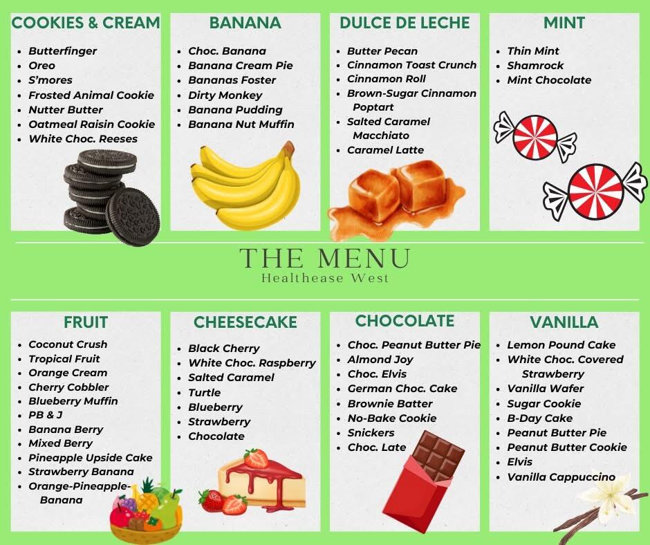 West Side Nutrition Menu