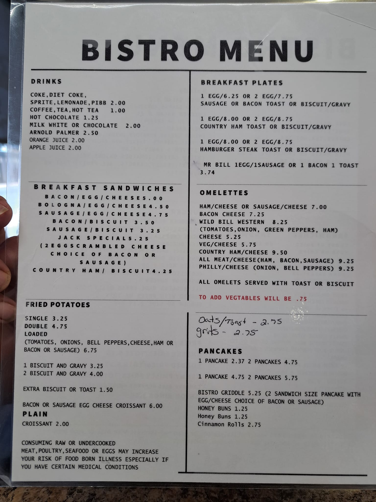 Buttercup Bistro Menu