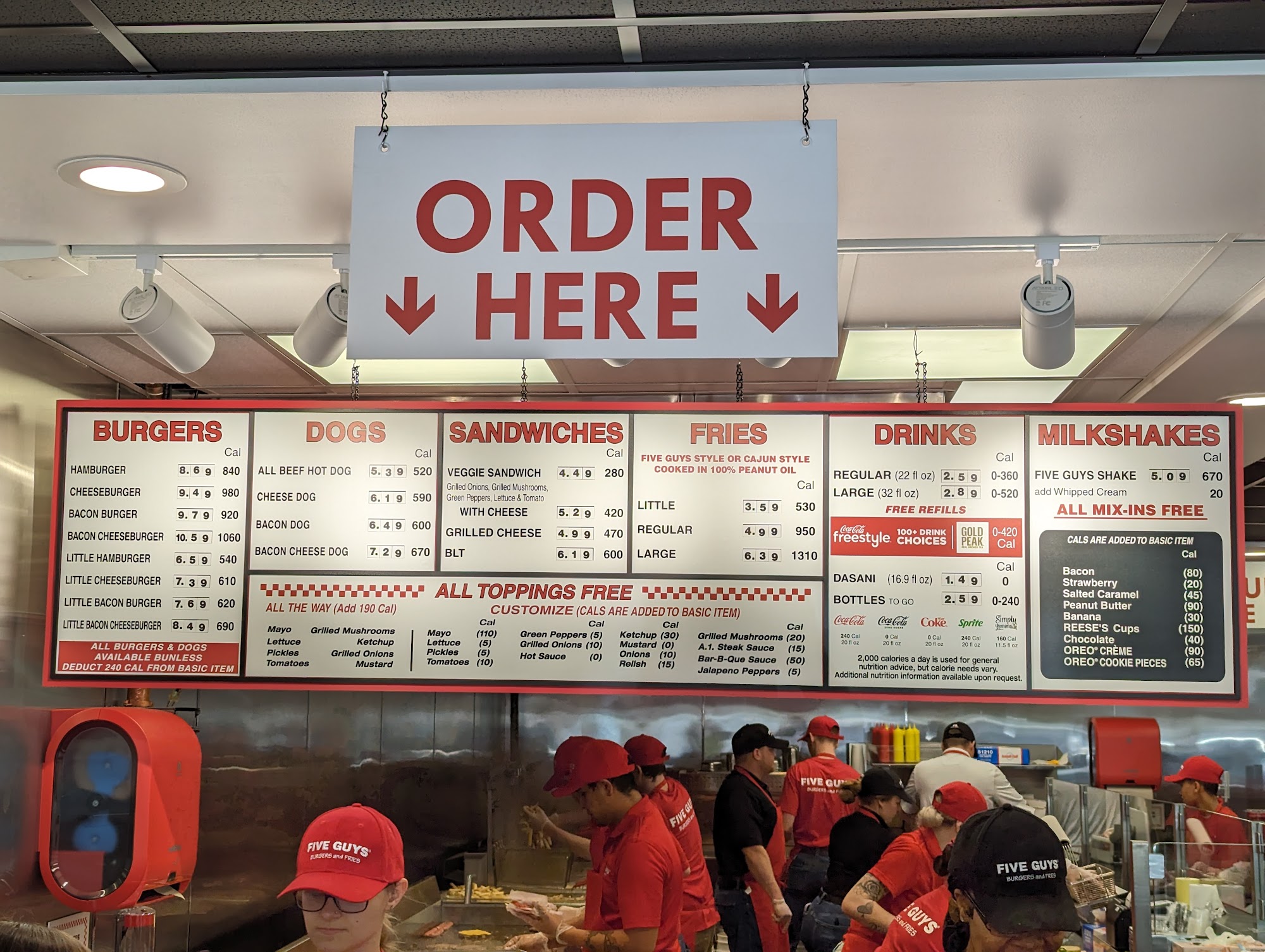 Five Guys Menu