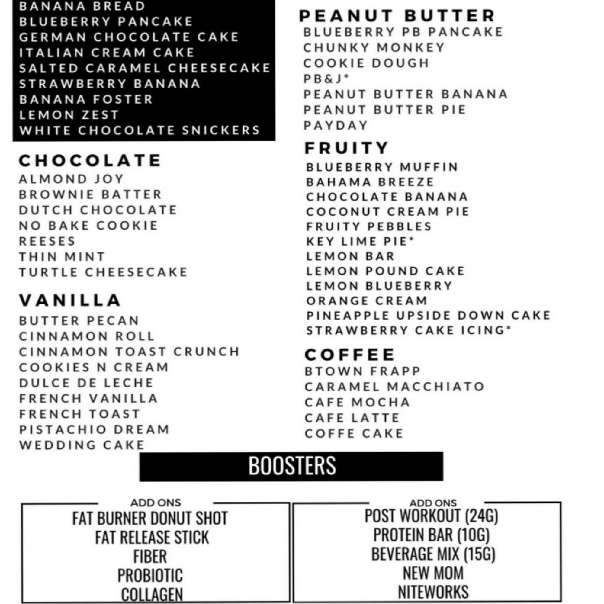 G TOWN HUB Menu