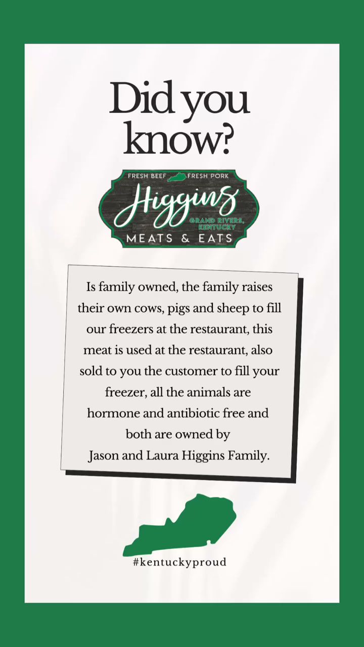 Higgins Meats and Eats Menu