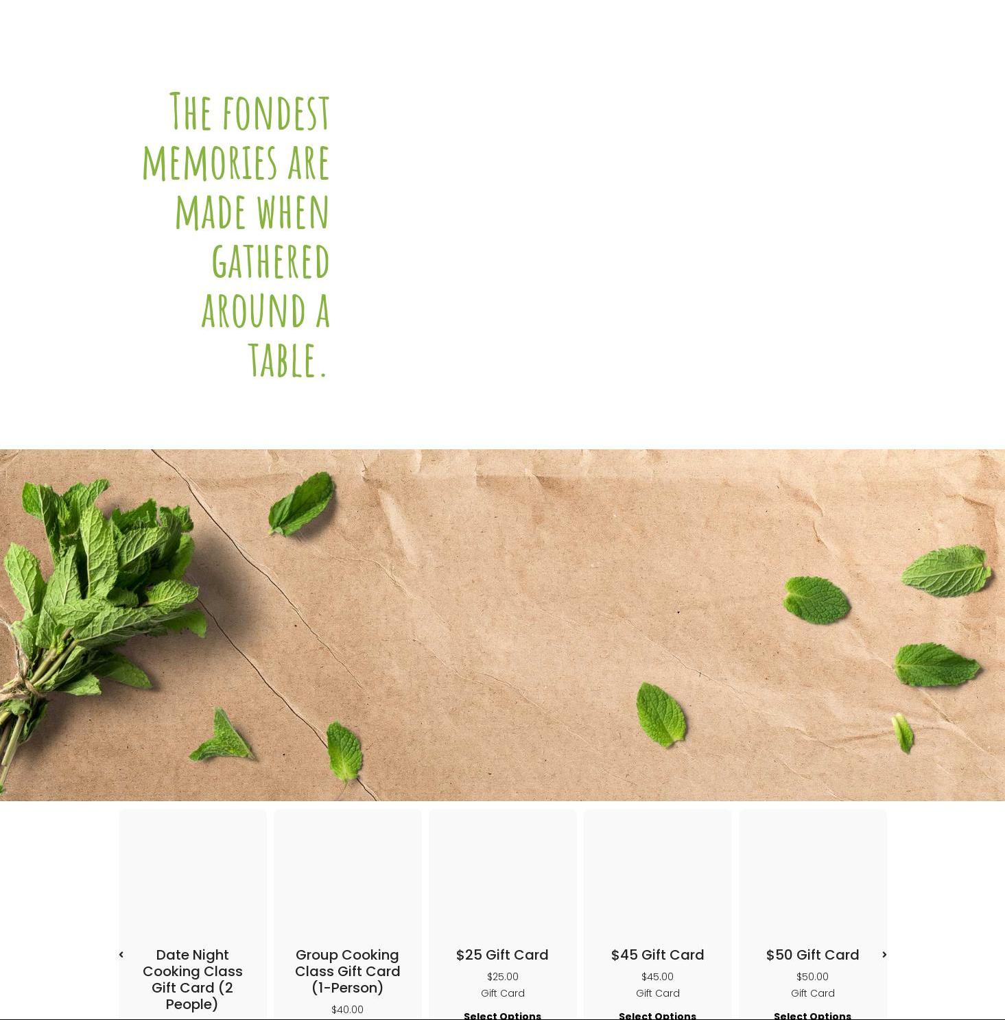 Come To The Table Menu