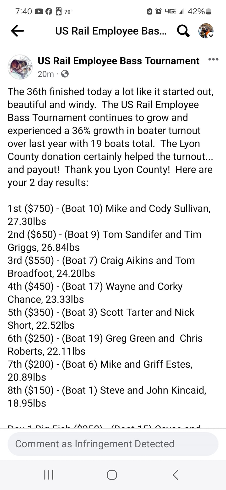 The Cabin Bait&Tackle Menu