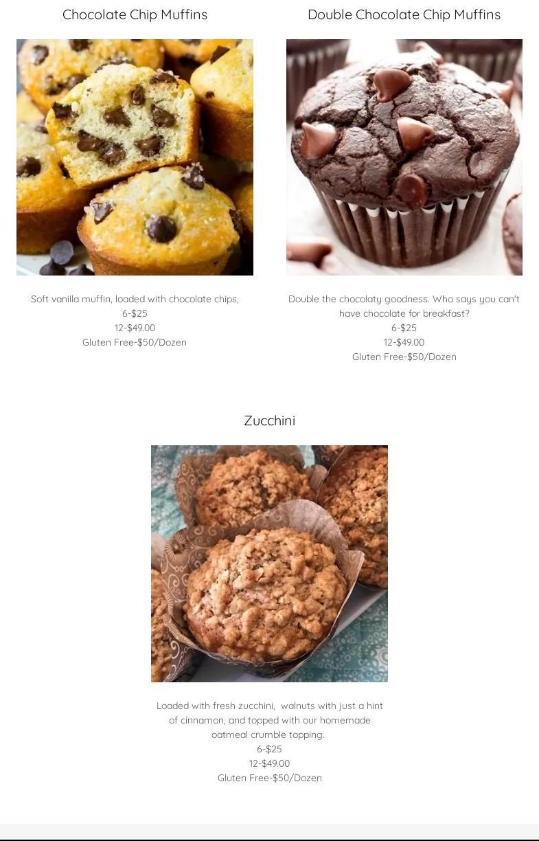 The Bourbon Bakery Menu