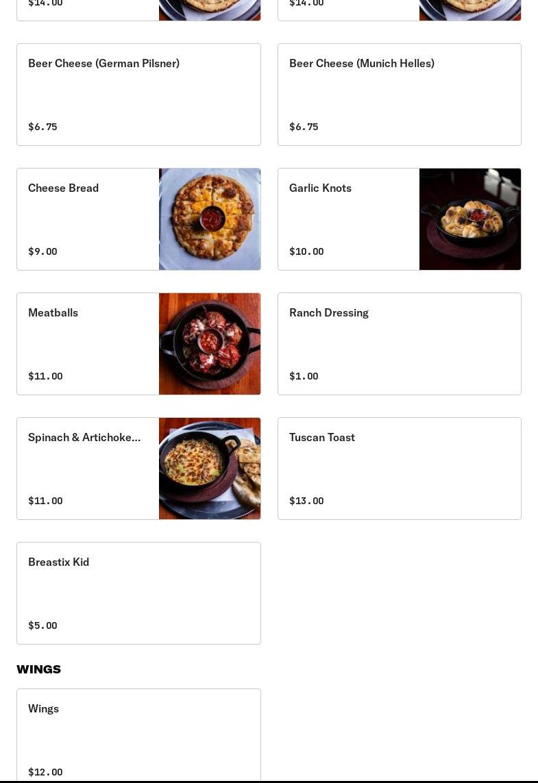 Black-Type Brewing, LLC Menu