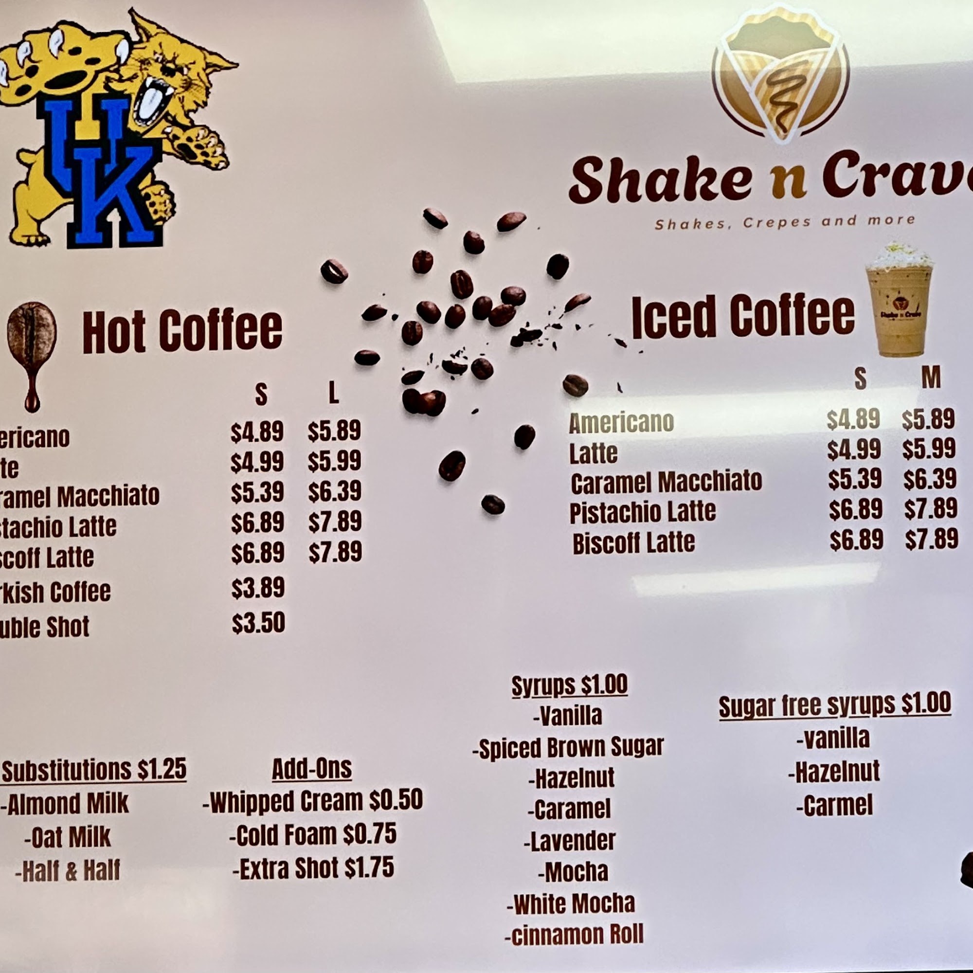 Shake n Crave Menu