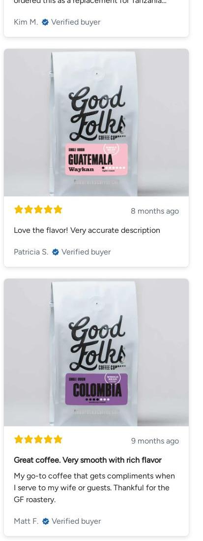 Good Folks Coffee Menu