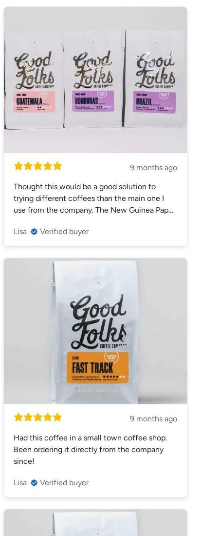 Good Folks Coffee Menu